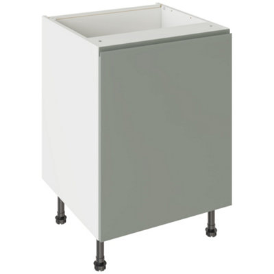 Kitchen Kit Sage Matt J-Pull Door Sink/Hob Base Unit Cabinet Handleless Soft Close Drawers Flatpack - 600X870mm Green