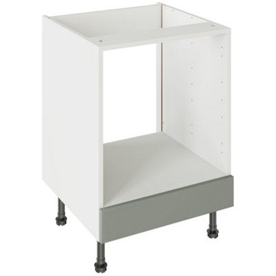 Kitchen Kit Sage Green Matt J-Pull Door Base Unit Under Oven Cabinet Handleless Soft Close Drawers Flatpack600X870mm from B&Q