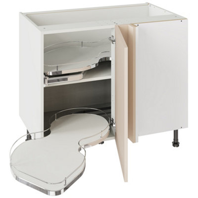 Kitchen Kit Cashmere Matt Shaker Door Base Unit With Dual-Handed Nuvola Blind Corner Cabinet Flatpack1000X720mm from B&Q