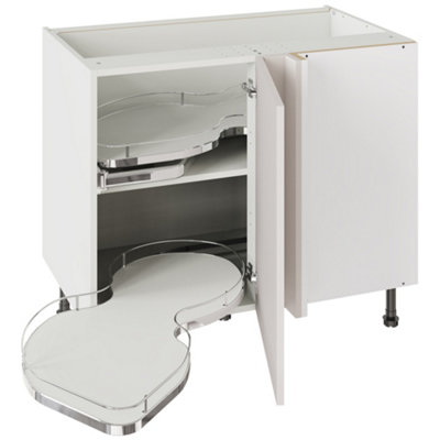 Kitchen Kit Light Grey Matt Shaker Door Base Unit With Dual-Handed Nuvola Blind Corner Cabinet Flatpack1000X720mm from B&Q