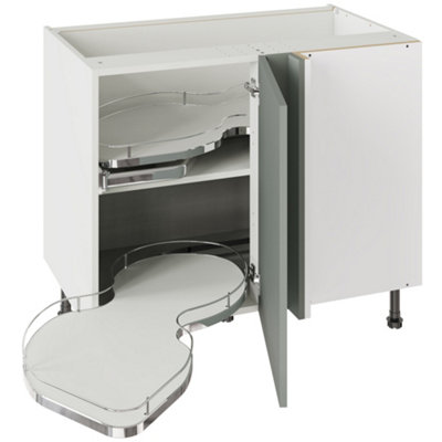 Kitchen Kit Sage Green Matt Shaker Door Base Unit With Dual-Handed Nuvola Blind Corner Cabinet Flatpack1000X720mm from B&Q