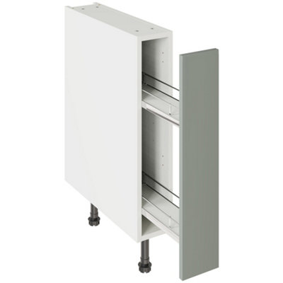 Kitchen Kit Sage Green Matt Shaker Door Base Unit Pull Out Cabinet Soft Close Drawers Flatpack150X870mm from B&Q