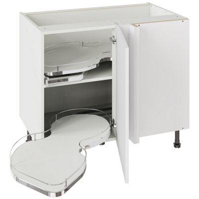 Kitchen Kit White Matt Shaker Door Base Unit With Dual-Handed Nuvola Blind Corner Cabinet Flatpack1000X720mm from B&Q