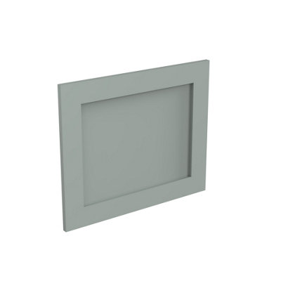 Kitchen Kit Sage Green Matt Shaker Door Integrated Extractor Door Flatpack Unit490X596mm from B&Q