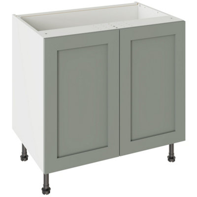 Kitchen Kit Sage Matt Shaker Door Base Unit Cabinet Soft Close Drawers Flatpack - 900X870mm Green