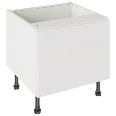 Kitchen Kit White Gloss J-Pull Door Belfast Sink Base Unit Cabinet Handleless Flatpack600X455mm from B&Q