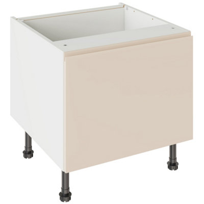 Kitchen Kit Cashmere Gloss J-Pull Door Belfast Sink Base Unit Cabinet Handleless Flatpack600X455mm from B&Q