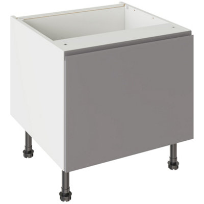 Kitchen Kit Dust Grey Gloss J-Pull Door Belfast Sink Base Unit Cabinet Handleless Flatpack600X455mm from B&Q