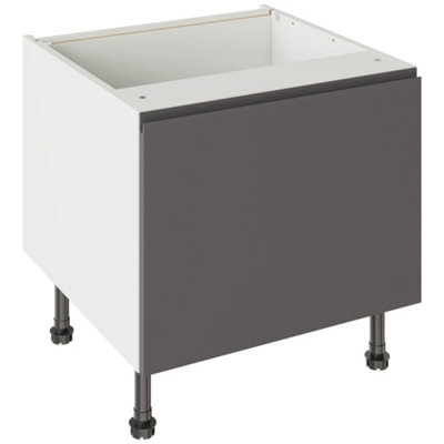 Kitchen Kit Graphite Gloss J-Pull Door Belfast Sink Base Unit Cabinet Handleless Flatpack600X455mm from B&Q