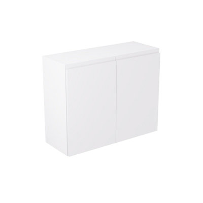 Kitchen Kit Wall Unit 900mm W/ J-Pull Cabinet DoorUltra Matt White from B&Q