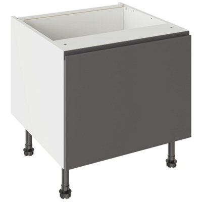 Kitchen Kit Graphite Matt J-Pull Door Belfast Sink Base Unit Cabinet Handleless Flatpack600X455mm from B&Q