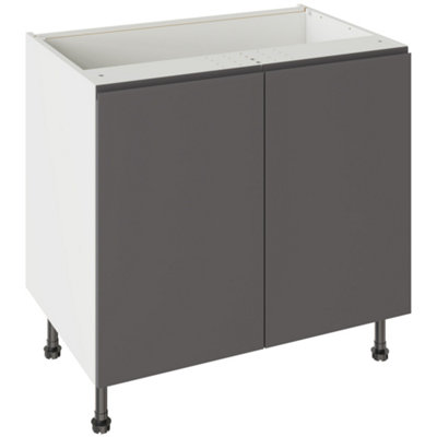 Kitchen Kit Base Unit 900mm W/ J-Pull Cabinet DoorUltra Matt Graphite from B&Q