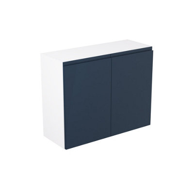 Kitchen Kit Wall Unit 900mm W/ J-Pull Cabinet DoorUltra Matt Indigo Blue from B&Q
