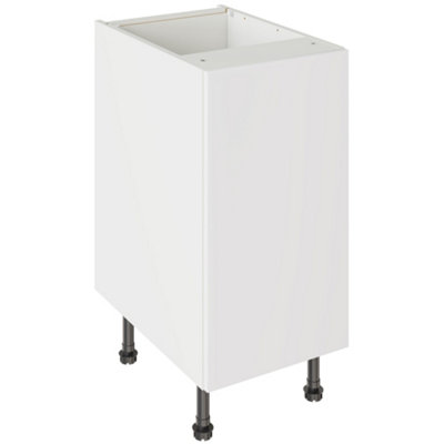 Kitchen Kit Base Unit 400mm W/ Value Slab Cabinet DoorMatt Snow White from B&Q