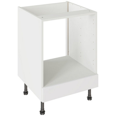 Kitchen Kit Oven Housing Base Unit 600mm W/ Value Slab Cabinet DoorMatt Snow White from B&Q
