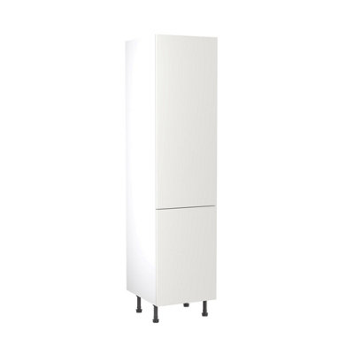 Kitchen Kit Larder Tall Unit 500mm W/ Value Slab Cabinet DoorMatt Snow White from B&Q