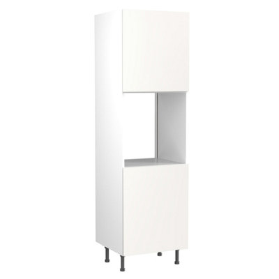 Kitchen Kit Single Oven Tall Housing Unit 600mm W/ Value Slab Cabinet DoorMatt Snow White from B&Q