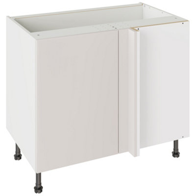 Kitchen Kit Base Unit Blind Corner 1000mm W/ Value Slab Cabinet DoorMatt Light Grey from B&Q