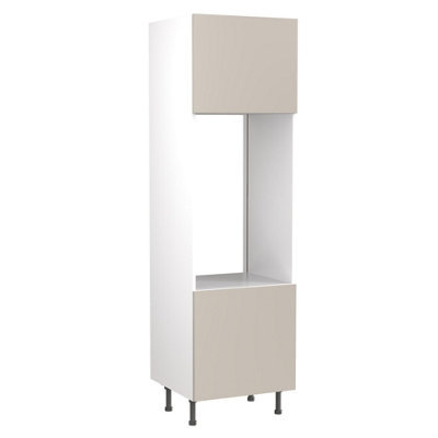 Kitchen Kit Double Oven Tall Housing Unit 600mm W/ Value Slab Cabinet DoorMatt Light Grey from B&Q
