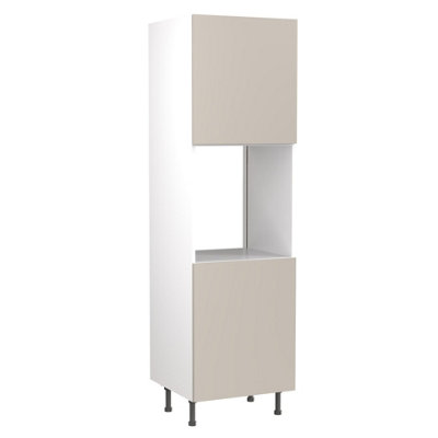 Kitchen Kit Single Oven Tall Housing Unit 600mm W/ Value Slab Cabinet DoorMatt Light Grey from B&Q