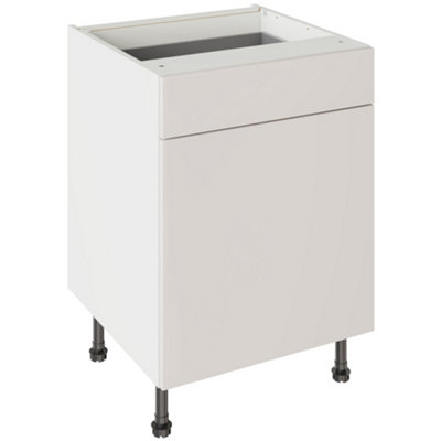 Kitchen Kit Drawerline Base Cabinet 600mm SlabMatt Light Grey from B&Q