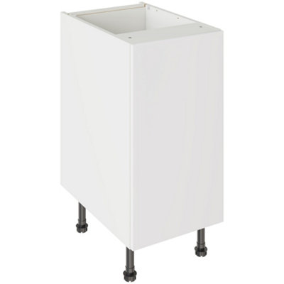 Kitchen Kit Base Unit 400mm W/ Slab Cabinet DoorSuper Gloss White from B&Q