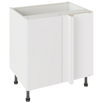 Kitchen Kit Base Unit Blind Corner 800mm W/ Slab Cabinet DoorSuper Gloss White from B&Q