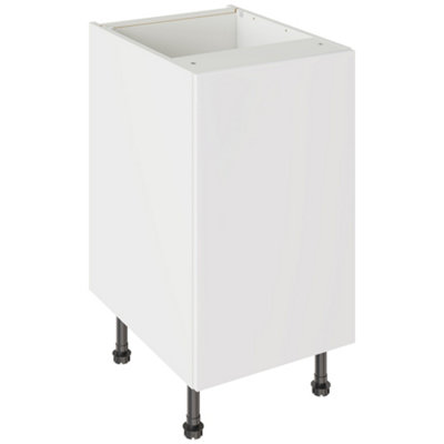 Kitchen Kit Base Unit 450mm W/ Slab Cabinet DoorSuper Gloss White from B&Q