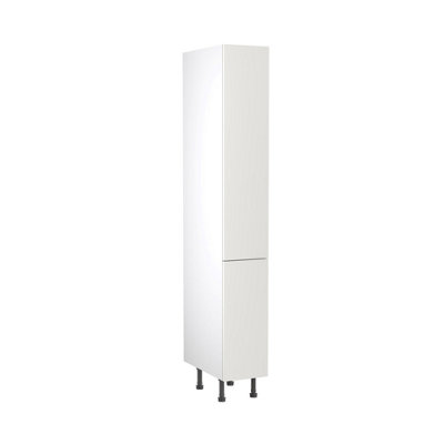 Kitchen Kit Larder Tall Unit 300mm W/ Slab Cabinet DoorSuper Gloss White from B&Q