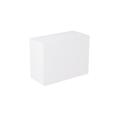 Kitchen Kit White Gloss Slab Door Single Extractor Wall Mounted Unit Cabinet Soft Close Flatpack600X455mm from B&Q
