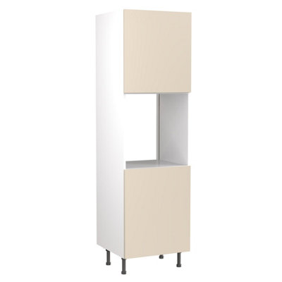 Kitchen Kit Single Oven Tall Housing Unit 600mm W/ Slab Cabinet DoorSuper Gloss Cashmere from B&Q