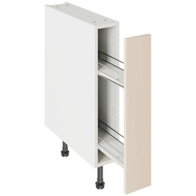 Kitchen Kit Base Unit With Pull Out Storage 150mm W/ Slab Cabinet DoorSuper Gloss Cashmere from B&Q