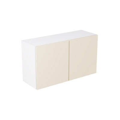 Kitchen Kit Cashmere Gloss Slab Door Double Extractor Wall Mounted Unit Cabinet Soft Close Flatpack800X455mm from B&Q