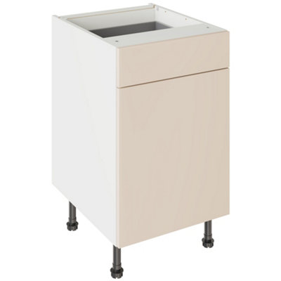 Kitchen Kit Drawerline Base Cabinet 500mm SlabSupergloss Cashmere from B&Q