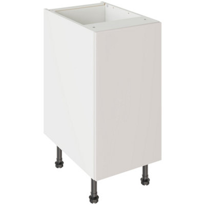 Kitchen Kit Base Unit 400mm W/ Slab Cabinet DoorSuper Gloss Light Grey from B&Q