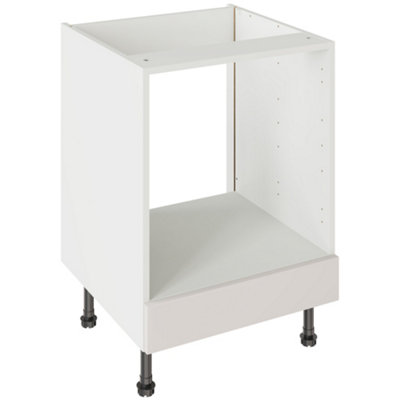 Kitchen Kit Oven Housing Base Unit 600mm W/ Slab Cabinet DoorSuper Gloss Light Grey from B&Q