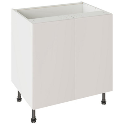 Kitchen Kit Base Unit 800mm W/ Slab Cabinet DoorSuper Gloss Light Grey from B&Q