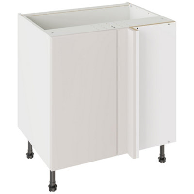 Kitchen Kit Base Unit Blind Corner 800mm W/ Slab Cabinet DoorSuper Gloss Light Grey from B&Q