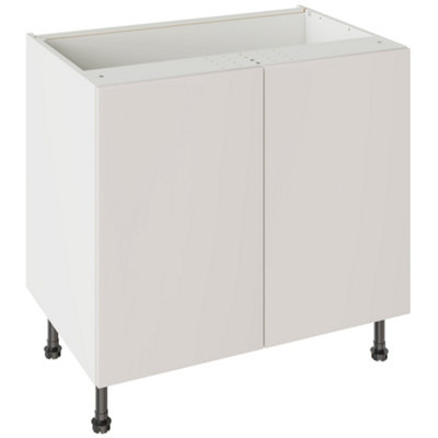 Kitchen Kit Base Unit 900mm W/ Slab Cabinet DoorSuper Gloss Light Grey from B&Q
