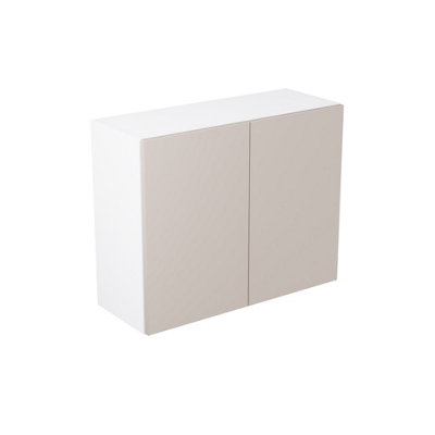 Kitchen Kit Wall Unit 900mm W/ Slab Cabinet DoorSuper Gloss Light Grey from B&Q