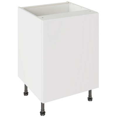 Kitchen Kit Base Unit 600mm W/ Slab Cabinet DoorSuper Matt White from B&Q