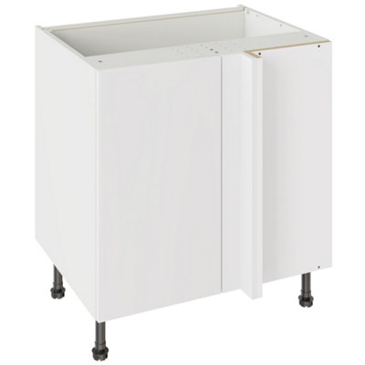 Kitchen Kit Base Unit Blind Corner 800mm W/ Slab Cabinet DoorSuper Matt White from B&Q