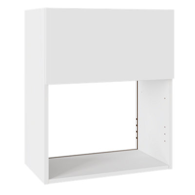 Kitchen Kit Microwave Housing Wall Unit 600mm SlabSupermatt White from B&Q