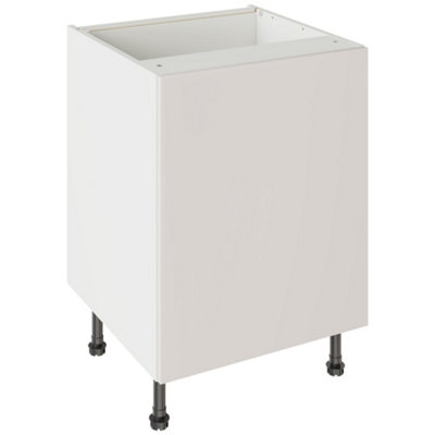 Kitchen Kit Base Unit 600mm W/ Slab Cabinet DoorSuper Matt Light Grey from B&Q