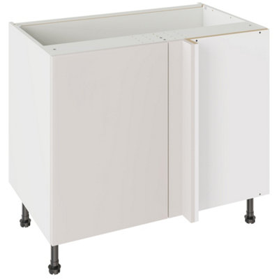 Kitchen Kit Base Unit Blind Corner 1000mm W/ Slab Cabinet DoorSuper Matt Light Grey from B&Q