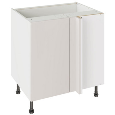Kitchen Kit Base Unit Blind Corner 800mm W/ Slab Cabinet DoorSuper Matt Light Grey from B&Q