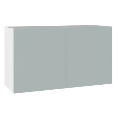Kitchen Kit Aquamarine Supermatt Slab Door Double Extractor Wall Mounted Unit Cabinet Soft Close Flatpack800X455mm from B&Q