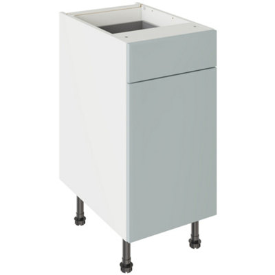 Kitchen Kit Drawerline Base Cabinet 400mm SlabSupermatt Aquamarine from B&Q