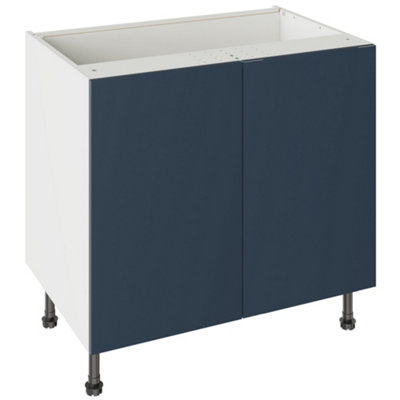 Kitchen Kit Blue Supermatt Slab Base Kitchen Cabinet Flatpack900X720mm from B&Q