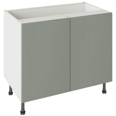 Kitchen Kit Agave Green Supermatt Slab Base Kitchen Cabinet Flatpack1000X720mm from B&Q